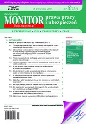 : Monitor Prawa Pracy i Ubezpieczeń - e-wydanie – 8/2013