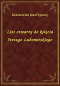 List otwarty do księcia Jerzego Lubomirskiego - ebook