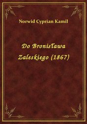 : Do Bronisława Zaleskiego (1867) - ebook