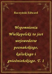 : Wspomnienia Wielkopolski to jest wojewodztw poznańskiego, kaliskiego i gnieźnieńskiego. T. 1 - ebook